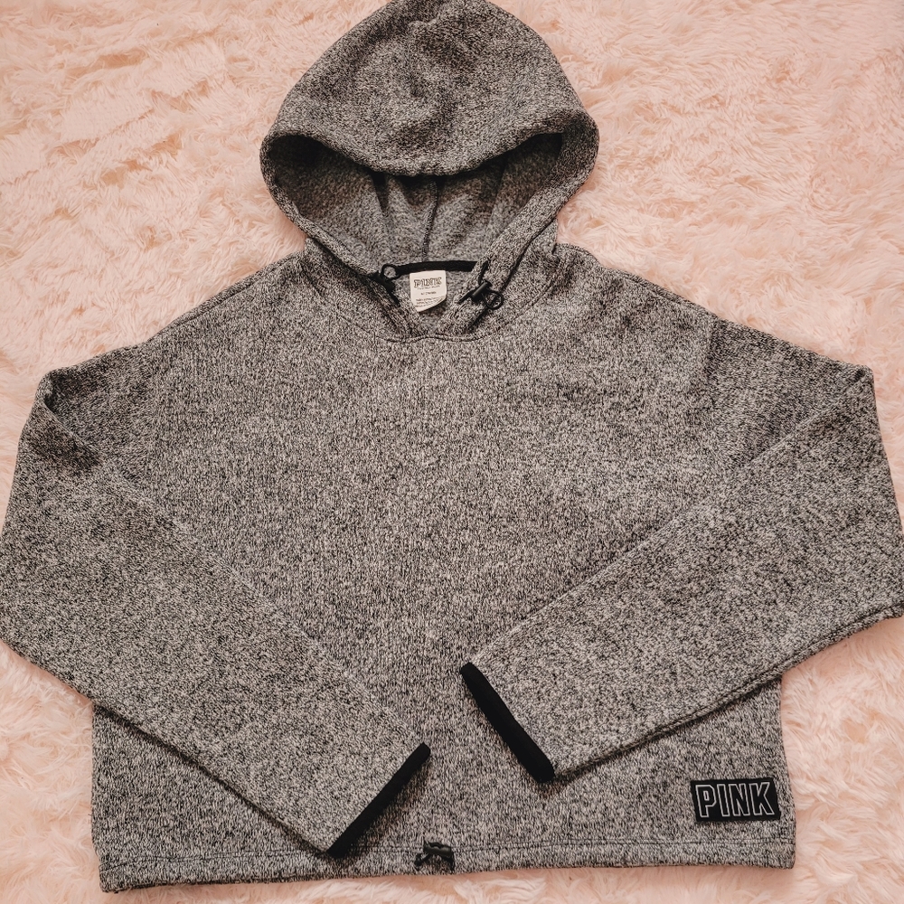 VS Pink Fleece Sweatshirt Crop Top